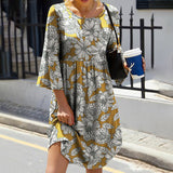 Jungle Print Maxi Dress Spring and Autumn plus Size Dress Women