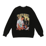 Men Long Sleeve Shirt Loose round Neck Sweater Male Letter Top Autumn