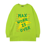 Men Long Sleeve Shirt Retro Hip Hop Long Sleeve T-shirt Men's and Women's Spring and Autumn Ins round Neck