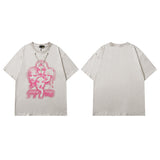 Men T Shirt Butterfly Print Short Sleeve Men's and Women's Loose Vintaget T-shirt