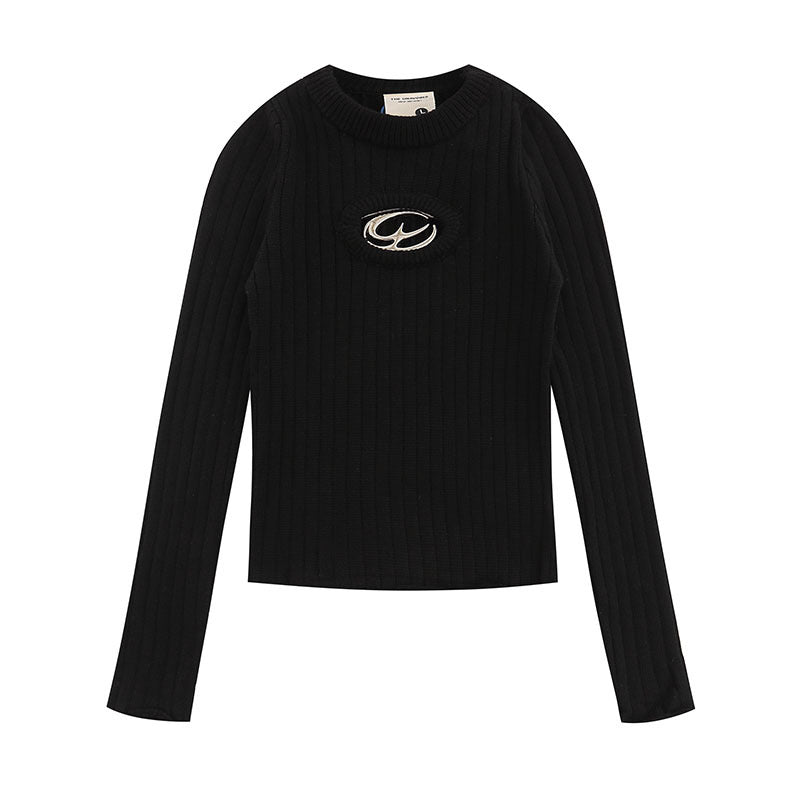 Men Long Sleeve Shirt Black Sexy Tight Knitted Upper Clothes Long Sleeves T-shirt Women