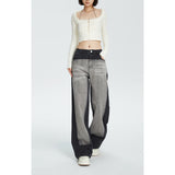 Unisex Jeans Men's and Women's Loose Straight Wide-Leg Pants