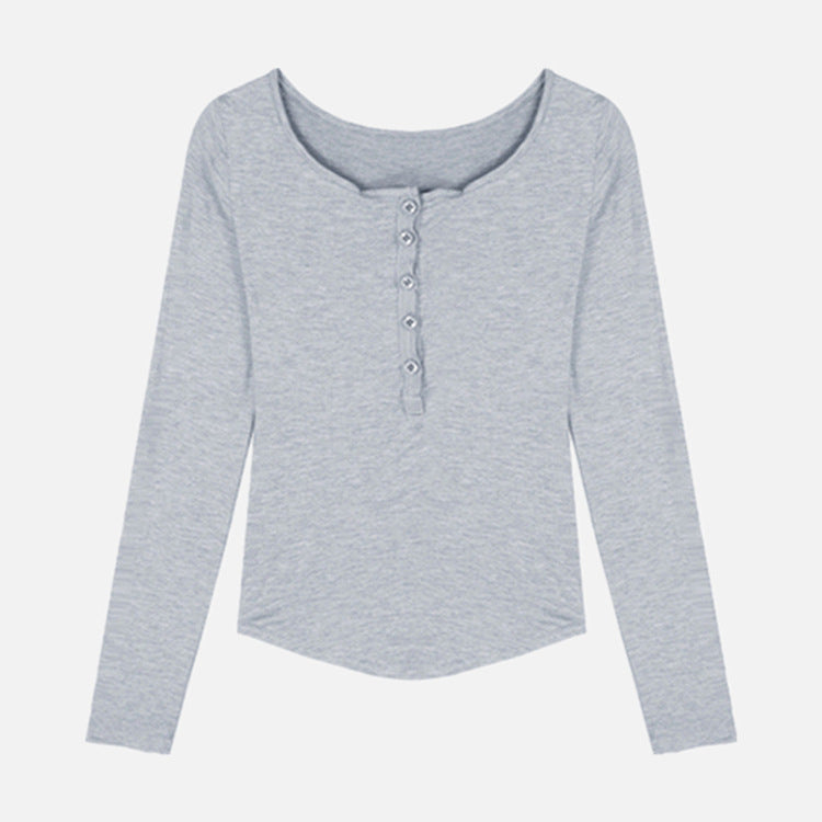 Women Long Sleeve Shirt V-neck Top Slim Fit Cinched Short Dress