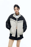 Unisex Jacket Autumn Stitching Stand Collar Coat Women's Clothing