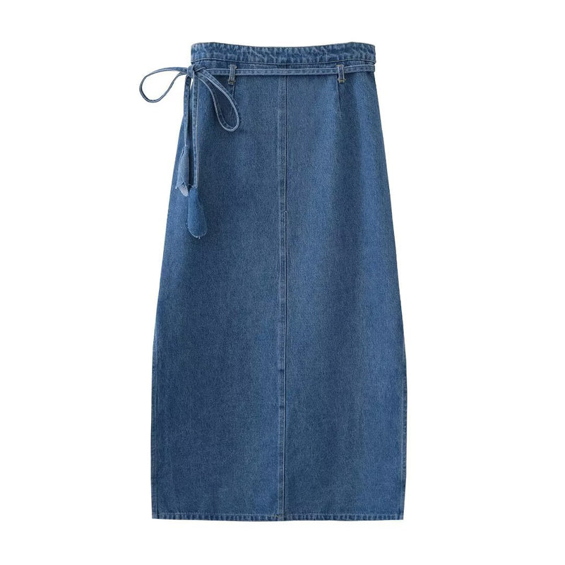 Women's Skirt High Waist Denim Skirt Women's Spring Mid-Length