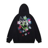 Men Hoodie Vibe Trendy Butterfly Graffiti Printed Hoodie