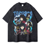 2024Iguro Obanai T Shirts Oversized Vintage Washed Anime