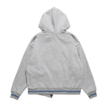 Men Fleece Lined Hoodie Zipper Cardigan Sweater Coat Men's Loose Five-Pointed Star Embroidered Hoodie