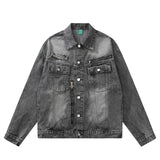 Men Denim Jacket Denim Coat Men's Clothing Spring and Autumn Loose Washed-out Distressed Jacket