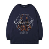 Men Long Sleeve Shirt Tkpa Vintage Letter Printed Long Sleeve T-shirt Men and Women Loose Top Ins