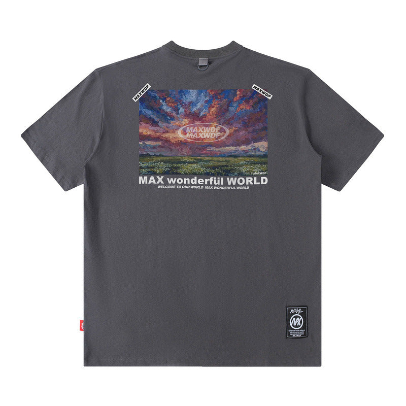 Men T Shirt Hip-Hop Street Spring/Summer Loose Casual Short Sleeve T-shirt