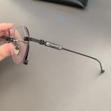 CHH Chrome Hearts Glasses Frameless Perforated Round Vintage Myopia Glasses Frame