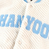 Men Cotton Padded Jacket Coat Winter Loose Letter Embroidery Cotton Casual Long-Sleeved Jacket Baseball Uniform