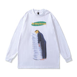 Men's Long Sleeve Shirt Spring and Autumn Men's Cartoon Retro Cartoon Long Sleeve T-shirt Men's and Women's