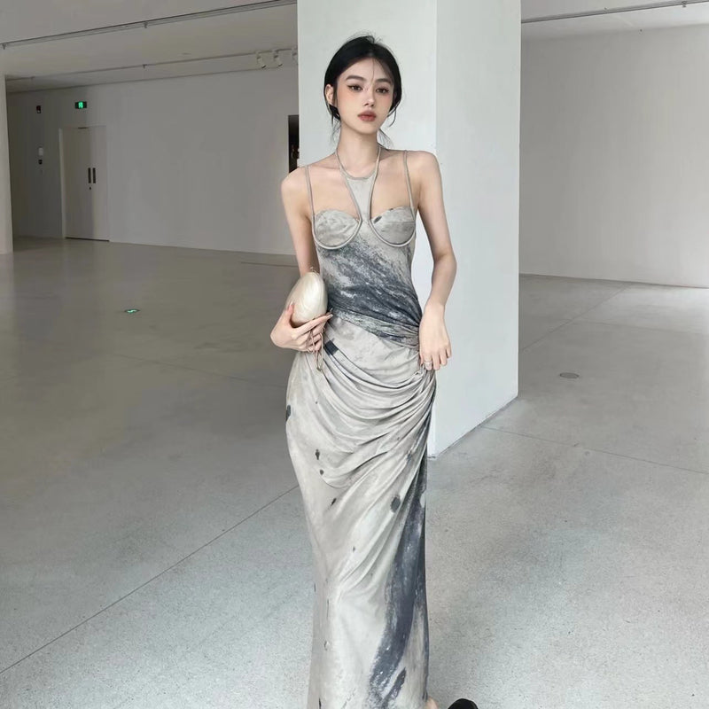 Women Dresses Pb009 Classic Style Printing Slip Dress