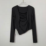 Women Long Sleeve Shirt Sling Vest Cardigan Jacket Long-Sleeved Suit