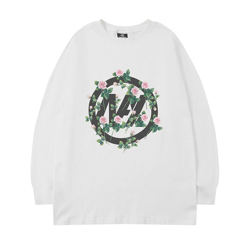 Men Long Sleeve Shirt Autumn Crew Neck Long Sleeve T-shirt Men and Women Street Hip Hop Couple