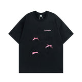 Men T Shirt Sweet Cool Bunny Print Couple Short Sleeve T-shirt Men and Women Retro