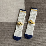 Kapital Sock Hitian Hehong Thick Thread Smiley Face Socks Autumn and Winter Celebrity Thick Knitted Socks Mid-Calf Knitted Wool