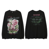 Men Long Sleeve Shirt T-shirt Long Sleeve Floral Print Loose Hiphop Bottoming Shirt for Men and Women