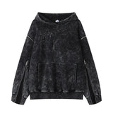 Men Hoodie Tie-Dyed Distressed Washed Hooded Sweater