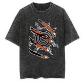 Graphic Vintage Acid Wash Cotton Tee for Men Women