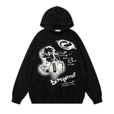Unisex Vintage Hoodie Printed Loose Hoodie