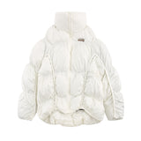 Men Cotton Padded Jacket Pure Color Thickened Bread Coat Men's Winter Warm Cotton-Padded Coat