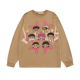 Men Long Sleeve Shirt Letter Graffiti Long Sleeve Bottoming T-shirt Men and Women Hip Hop