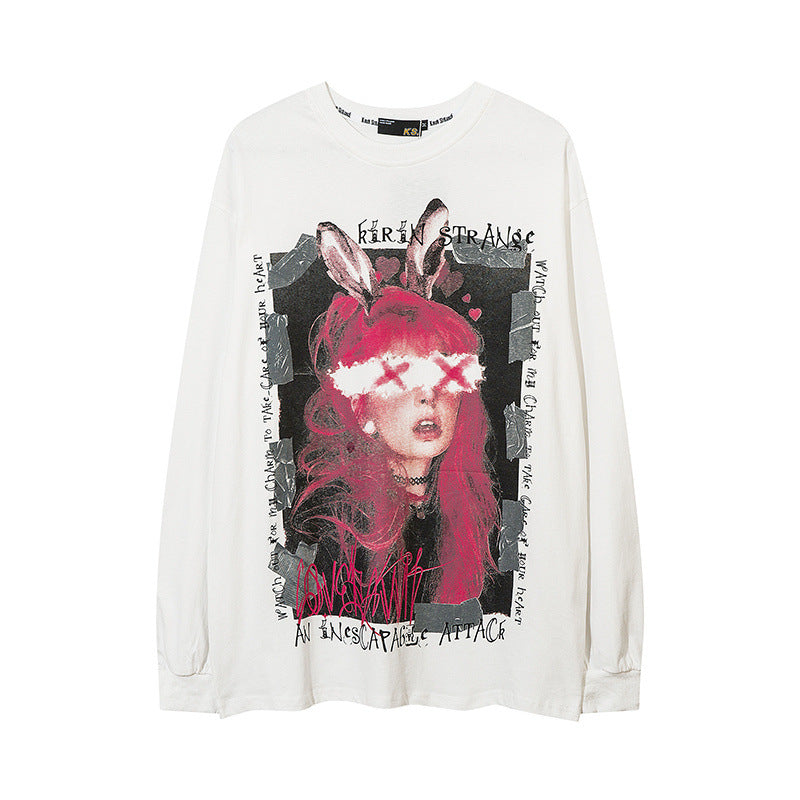 Men Long Sleeve Shirt Printed Long Sleeve T-shirt Men's Women's Pullover Couple