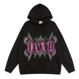 Men Hoodie Spray Painting Flame Hooded Sweater