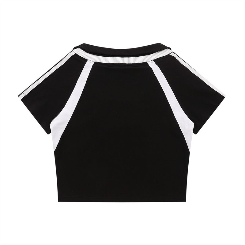 Women T-shirt Short-Sleeved T-shirt Girls' Summer Casual Cotton Stitching