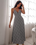 Jungle Print Maxi Dress Summer Casual Print