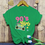 2024New Funny 90'S Girls Printed T-Shirts Fashion Women Short