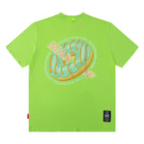 Men T Shirt Street Retro Printed Men and Women Couple Summer Short Sleeve T-shirt