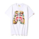 Bathing Ape T Shirt Summer Zipper Printed Short Sleeve