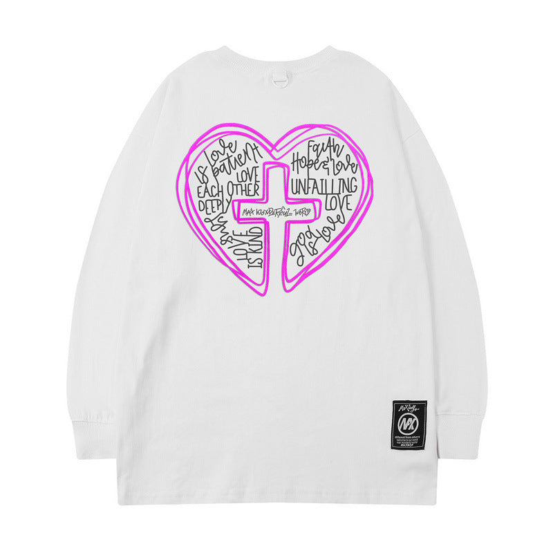 Men Long Sleeve Shirt High Street Sweater Coat Hiphop Long Sleeve T-shirt Autumn