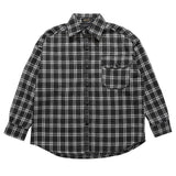 Men Long Sleeved T Shirt Letter Embroidered Street Lapel Long Sleeve Shirt Autumn Loose Fine Plaid Shirt