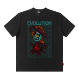 Men T Shirt Printed Short-Sleeved T-shirt Men and Women Street Retro Loose