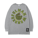 Men Long Sleeve Shirt Cartoon Pattern Printed Long Sleeve T-shirt Men and Women Couple Hip Hop