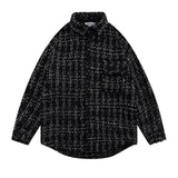 Men Long Sleeved T Shirt Plaid Shirt Long Sleeve Men's Ins Loose Street Lapel Shirt Autumn Coat