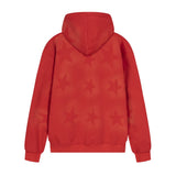 Men Fleece Lined Hoodie XINGX Letter Print Sweatshirt Men's Autumn and Winter Loose Zip Coat