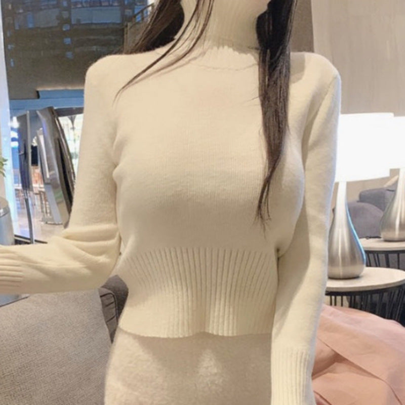 Women Long Sleeve Shirt Short Autumn and Winter Knitwear Sweater