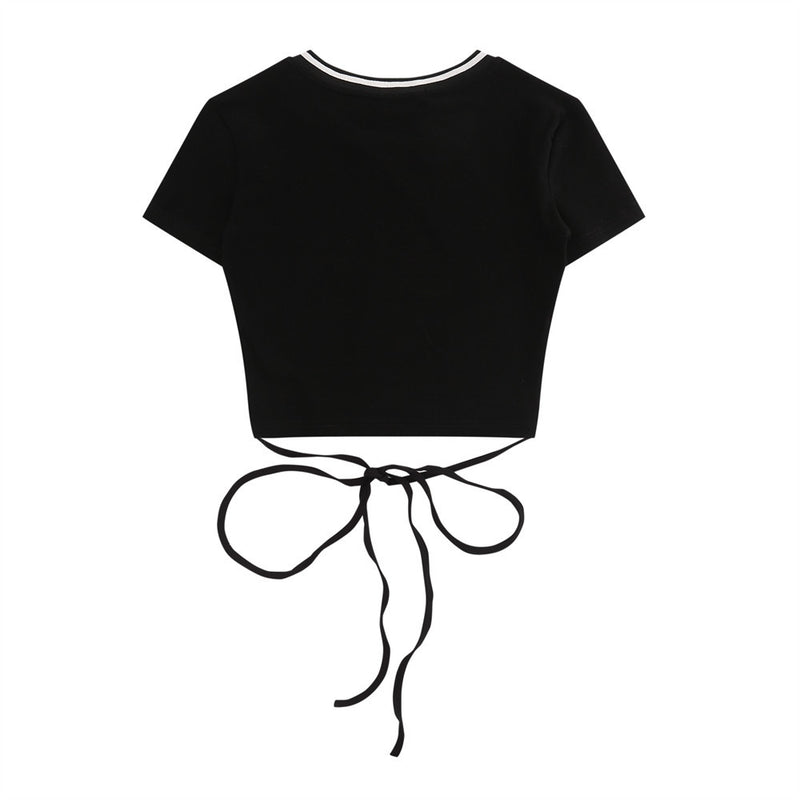 Women T-shirt Letter Printed Short T-shirt Women's Summer Casual