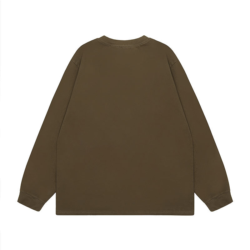 Men Long Sleeve Shirt Casual Long Sleeve T-shirt Men's and Women's Autumn All-Matching Base Long Tee