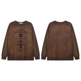 Men Long Sleeve Shirt Fashion Brand Tie-Dye Lazy Style Long Sleeve T-shirt Men and Women Retro Couple