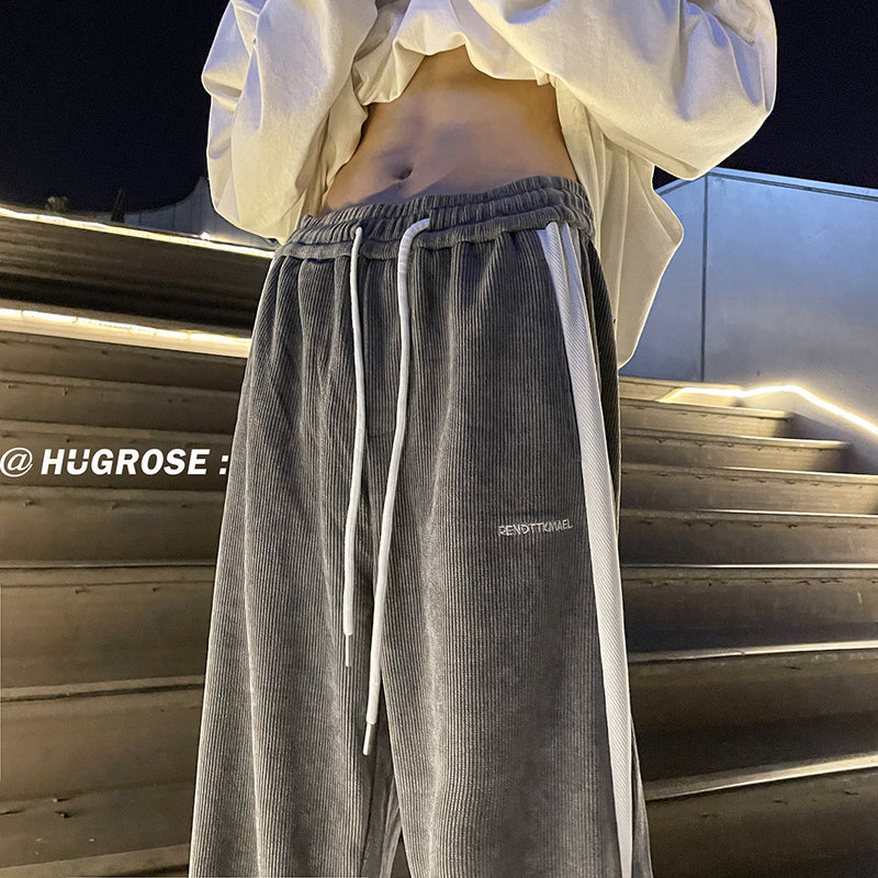 Men Sweatpants Corduroy Pants Men's Autumn Spring and Autumn Loose