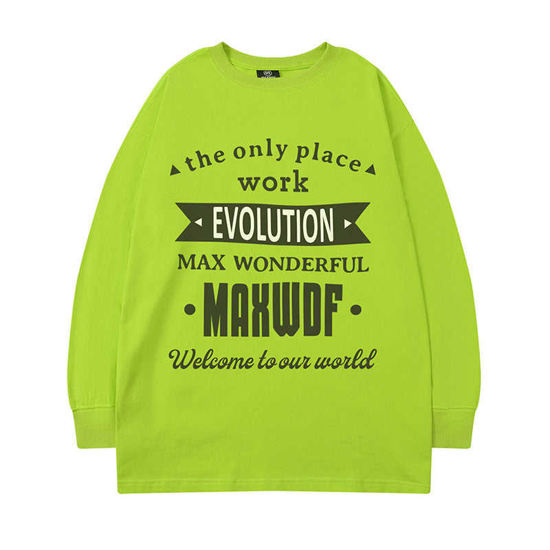 Men Long Sleeve Shirt Letter Long Sleeve T-shirt Men and Women Hip Hop Casual Couple