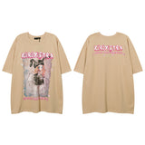 Men T Shirt Letter Print Short-Sleeve T-shirt Men and Women Loose Lovers Wild