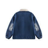 Unisex Jacket Winter Denim Lambswool Jacket